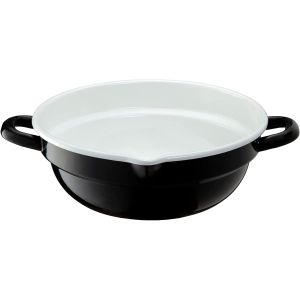 高木金属工業 高木金属工業 ホーロー 天ぷら鍋 24cm ブラック ホワイト HT-24BW
