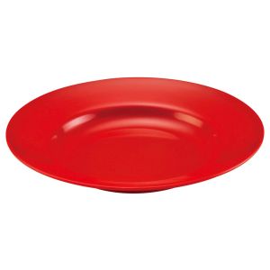 エンテック ENTEC エンテック メラミン ラーメン丼受皿兼用 小 平皿 リム型 8インチ 赤 NO.26A