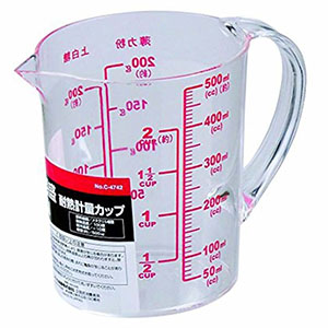 パール金属 ENJOYKITCHEN大きい目盛耐熱計量カップ500ml C-4742