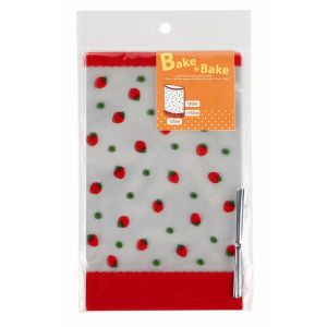 パール金属 パール金属 ベイクベイク マチ付お菓子袋 L ストロベリー 8枚入 D-6430