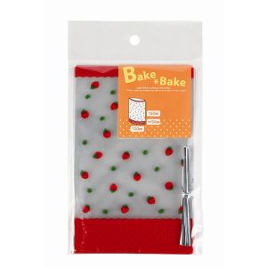 パール金属 パール金属 ベイクベイク マチ付お菓子袋 M ストロベリー 10枚入 D-6431