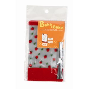 パール金属 パール金属 ベイクベイク マチ付お菓子袋 S ストロベリー 12枚入 D-6432