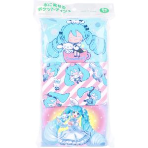 ハヤシ商事 ハヤシ商事 水に流せるポケットティシュ 初音ミク×シナモロール 16枚 8組 ×9個入