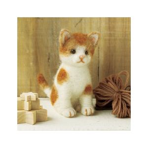 ハマナカ ハマナカ ふわふわ羊毛で作るフェルト猫 茶ブチのねこ H441-268