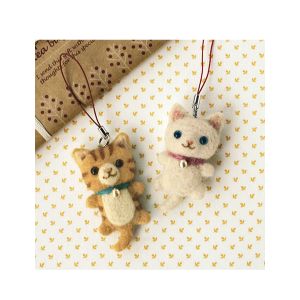 ハマナカ ハマナカ 白ねことトラねこのストラップ 製作キット H441-299