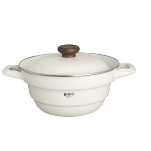 富士ホーロー 富士ホーロー 富士ホーロー BMP-27FW-W オールインワン多機能鍋 27cm ホワイト；☆