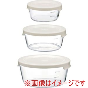 ハリオ HARIO ハリオ MST-3018-OW 耐熱ガラス製保存容器丸3個セット