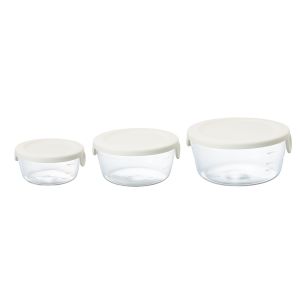 ハリオ HARIO ハリオ 耐熱ガラス製保存容器 ハリオ オフホワイト 3個入 3-9275-02 SYTN-2518-OW
