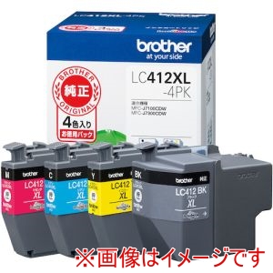 ブラザー工業 brother ブラザー工業 LC412XL-4PK LC412XL-4PK インクカートリッジ 4色パック 大容量