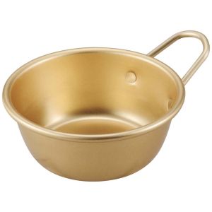 前川金属工業所 前川金属 アルマイト マッコリカップ 手付 13cm ゴールド