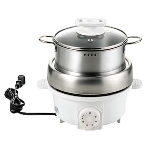 丸山技研 maruyama 丸山技研 電気ミニグリル鍋 スチーマー付 プチ プレジール ホワイト PGN-100 W