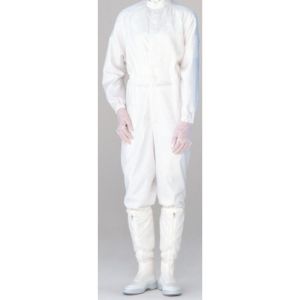 ミドリ安全 MIDORI ミドリ安全 C1515W-4L 立体裁断構造超静電クリーンウェア ホワイト 4L