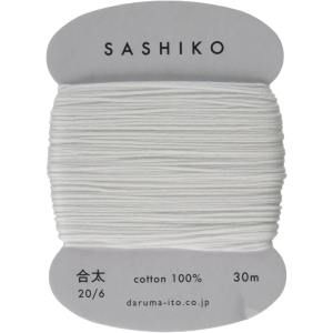 横田 ダルマ ダルマ 刺し子糸 合太 カード巻 約30m Col.201 白 横田 DARUMA