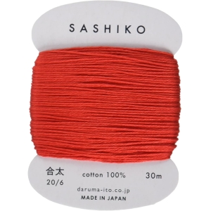 横田 ダルマ ダルマ 刺し子糸 合太 カード巻 約30m Col.213 赤 横田 DARUMA