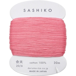 横田 ダルマ ダルマ 刺し子糸 合太 カード巻 約30m Col.222 梅 横田 DARUMA