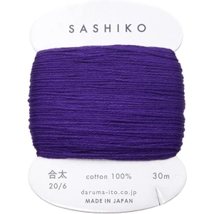 横田 ダルマ ダルマ 刺し子糸 合太 カード巻 約30m Col.223 ぶどう 横田 DARUMA