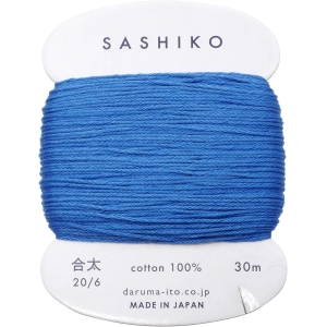 横田 ダルマ ダルマ 刺し子糸 合太 カード巻 約30m Col.225 瑠璃 横田 DARUMA