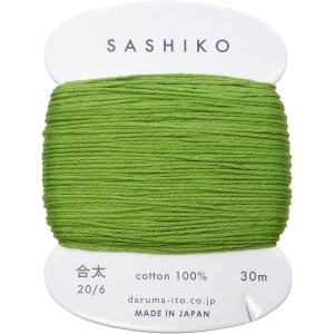 横田 ダルマ ダルマ 刺し子糸 合太 カード巻 約30m Col.227 萌黄 横田 DARUMA