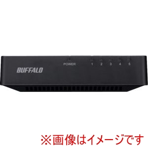 バッファロー BUFFALO バッファロー LSW4-TX-5EPL/BKD 10/100Mbps対応 スイッチングHub プラスチック筐体/電源外付けモデル マグネットなし 5ポート ブラック