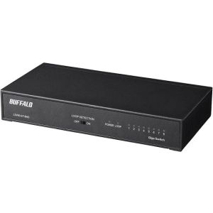 バッファロー バッファロー LSW6-GT-8NS/BK Giga 8ポート スイッチングハブ 電源内蔵 金属筐体 マグネット付 ブラック
