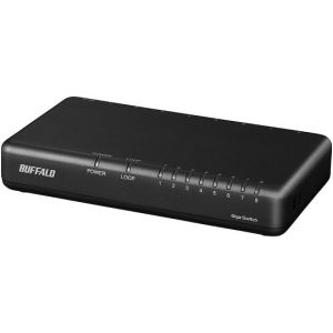 バッファロー バッファロー LSW6-GT-8EP/BK Giga 8ポート スイッチングハブ 電源外付け プラスチック筐体 マグネット付 ブラック