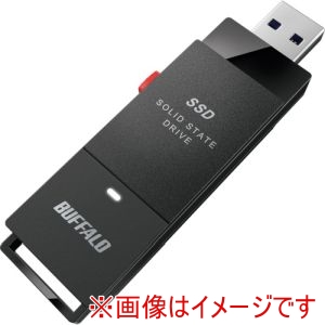 バッファロー BUFFALO バッファロー SSD-PUT500U3-BKC USB3.2 Gen1 ポータブルSSD 500GB スティック型