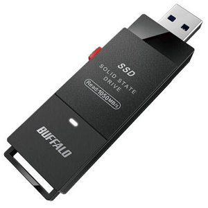 バッファロー BUFFALO バッファロー SSD-SCH1.0U3BA/D PC対応 USB3.2 Gen2 TV録画 スティック型 TypeC付属