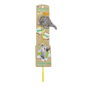 ペットプロジャパン PetPro ペットプロ ねこがくれ スティック猫じゃらし グレーねずみ