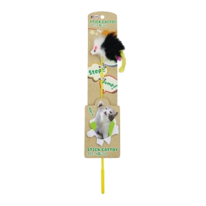 ペットプロジャパン PetPro ペットプロ ねこがくれ スティック猫じゃらし しろくろねずみ