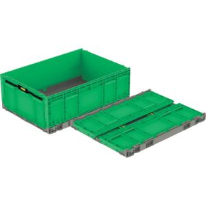 サンコー サンコー 56121000GL802GR609 折りたたみコンテナ 561210 オリコンEP100B-2 ライトグレー/グリーン メーカー直送 代引 北海道沖縄離島不可