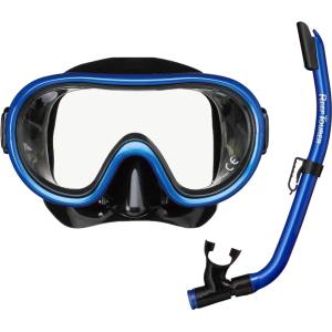 リーフツアラー ReefTourer リーフツアラー マスク&弁付きWガードシュノーケル 子ども用2点セット ブラックマンタブルー BKMB RC9203