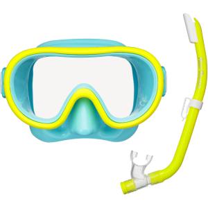 リーフツアラー ReefTourer リーフツアラー マスク&弁付きWガードシュノーケル 子ども用2点セット ライトブルーフラッシュイエロー LBFY RC9203