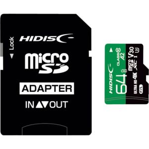 ハイディスク HI DISC ハイディスク HDMCSDX64GA2V30PRO 超高速R170シリーズmicroSDXCカード 64GB