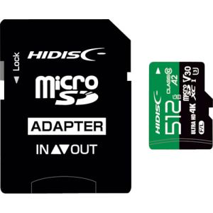 ハイディスク HI DISC ハイディスク HDMCSDX512GA2V30PRO 超高速R170シリーズmicroSDXCカード 512GB