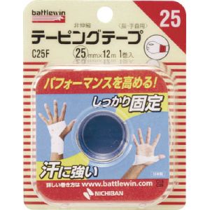 ニチバン NICHIBAN バトルウィン テーピングテープ 非伸縮タイプ 25mm×12m 1ロール C25F