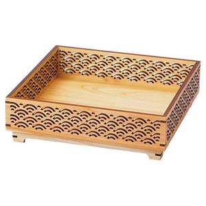 ヤマコー 用美 YAMACO ヤマコー ひのき細密盛器 足付 青海波 38173 用美