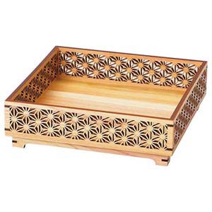 ヤマコー 用美 YAMACO ヤマコー ひのき細密盛器 足付 麻の葉 38174 用美