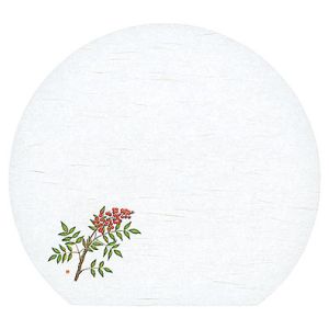 ヤマコー 用美 YAMACO ヤマコー 尺3 半月雲竜和紙 懐石まっと 枯淡 南天 100枚入 65216 用美