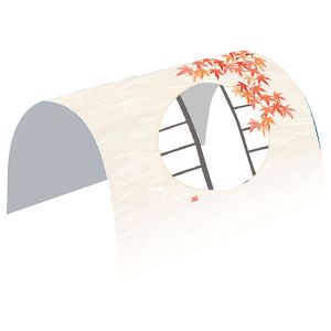 ヤマコー 用美 YAMACO ヤマコー 月見窓ドーム掛紙 赤もみじ 18×26cm 100枚入 66234 用美