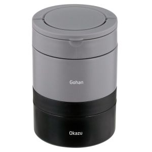 ベストコ BESTOCO ベストコ 弁当箱 2段 850ml ブラック 保温 丸型 大容量 NQ-212