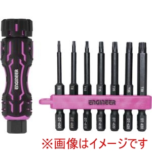 エンジニア ENGINEER エンジニア DZ-83P ヘックスローブドライバーセット MINIドライヴ&ヘクスローブミドル PINK&BLACK DZ-83P