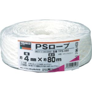 トラスコ TRUSCO トラスコ PSロープ 幅4mm×長さ80m 白 TPS-480