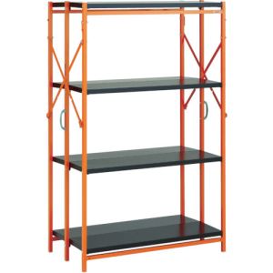 トラスコ中山 TRUSCO ワンタッチラック 915×450×H1368 4段 黒×オレンジ TR-5344-BK メーカー直送 代引不可