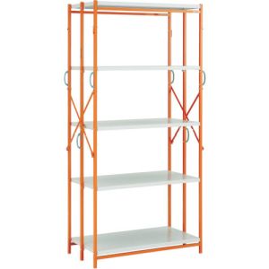 トラスコ TRUSCO トラスコ TR-6345-W ワンタッチラックW915×D450×H1805 5段 白×オレンジ TRUSCO メーカー直送 代引不可 沖縄離島不可