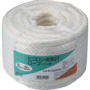 トラスコ TRUSCO トラスコ ビニロンロープ 金剛打 線径12mm×長さ20m R-1220K