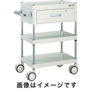 トラスコ中山 TRUSCO ファルコンワゴン 1段引出付 600X400 U双輪 YG色 FAW-963VD-YG メーカー直送 代引不可