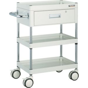 トラスコ中山 TRUSCO ファルコンワゴン 1段引出付 750X500 U双輪 W色 FAW-973VD-W メーカー直送 代引不可
