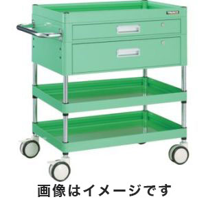 トラスコ中山 TRUSCO ファルコンワゴン 引出付 750X500 ウレタン双輪 W色 FAW-973VZD-W メーカー直送 代引不可
