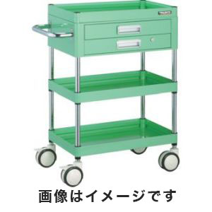 トラスコ中山 TRUSCO ファルコンワゴン 2段引出付 750X500 U双輪 W色 FAW-973XD-W メーカー直送 代引不可