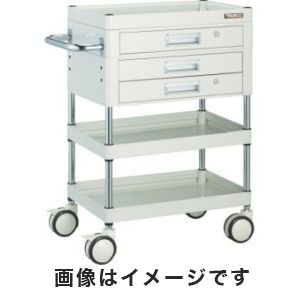 トラスコ中山 TRUSCO ファルコンワゴン 引出付 750X500 ウレタン双輪 YG色 FAW-973XZD-YG メーカー直送 代引不可
